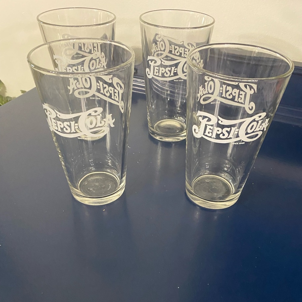 Vintage Set of 4 Pepsi -Cola Glasses